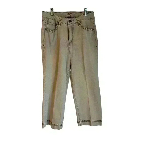 Jag Jeans Stretch Capris Tan Khaki Women’s Size 8 Ankle Cropped Cuffed - Picture 1 of 9